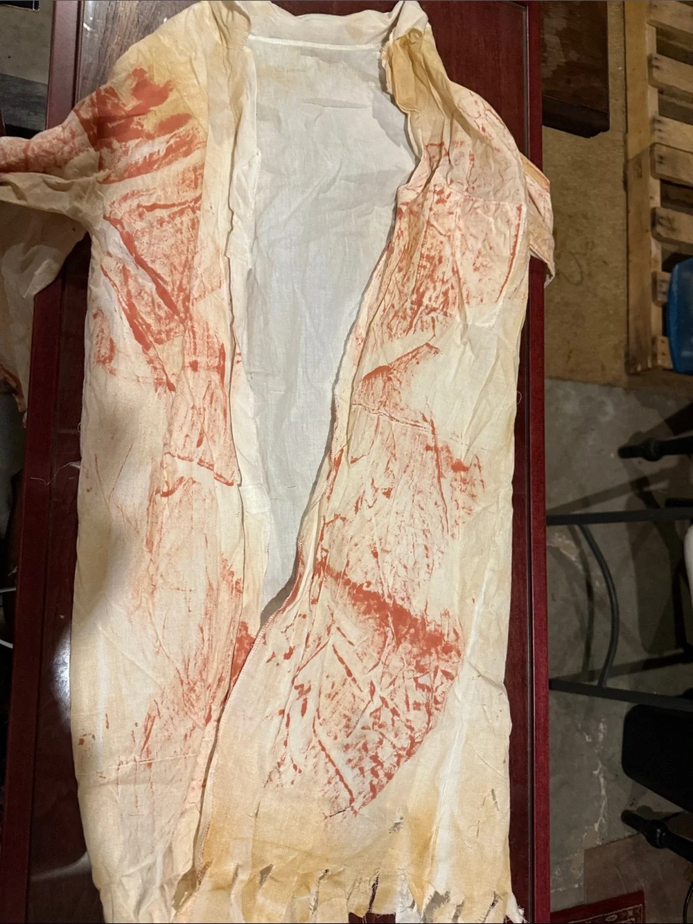 Kids Zombie Surgeon Costume in Green with Blood Effects